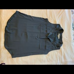 Blue Sleeveless Blouse